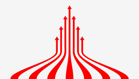 business growth arrows. red arrows target direction. Vector illustrationのイラスト素材
