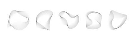 Abstract Distorted Outline Wireframe Waves Set. Vector illustrationのイラスト素材