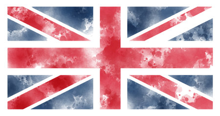 textured brush flag of United Kingdom. United Kingdom grungy texture flag. Vector illustrationのイラスト素材