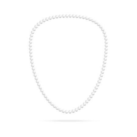 Pearl Necklace mock up isolated. Vector illustrationのイラスト素材