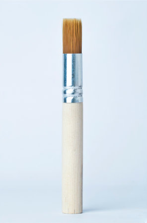round paint brush with wooden handle. High quality photoの写真素材