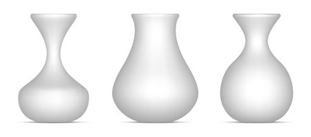 white vases set isolated on white. vector illustrationのイラスト素材