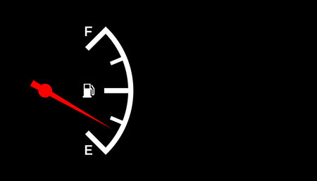 Fuel gauge on the black background. copy space. Vector illustrationのイラスト素材