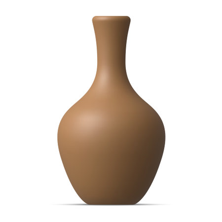 vector brown ceramic vase isolated. Vector illustrationのイラスト素材