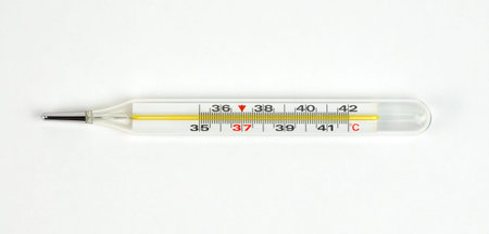 Thermometer showing temperature in degrees Celsius