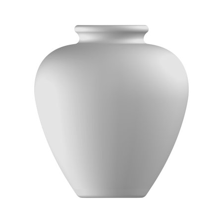A white ceramic vase mock up. Vector illustrationのイラスト素材