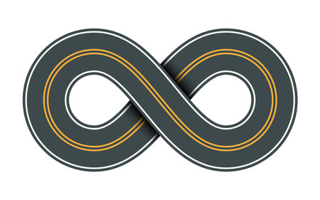 vector infinity shaped road isolatedのイラスト素材
