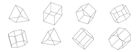 three-dimensional geometric Shapes isolated. Vector illustrationのイラスト素材