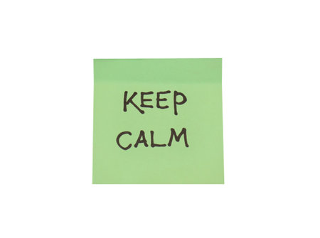 Keep calm message on sticky note isolated. High quality photoの写真素材