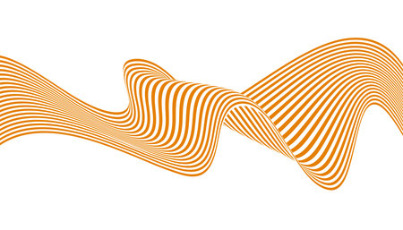 Bold, curved lines in orange and white abstract pattern. Vector illustrationのイラスト素材
