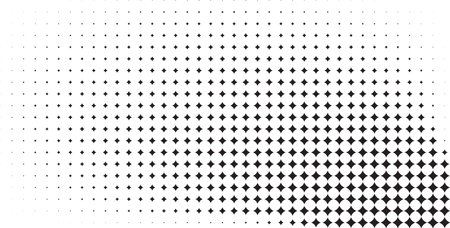 Black and white star shape halftone pattern design. Vector illustrationのイラスト素材