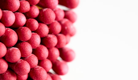 Bright red matchsticks arranged in a tight clusterの写真素材