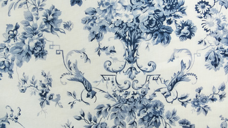 Retro Floral Pattern Fabric Backgroundの写真素材