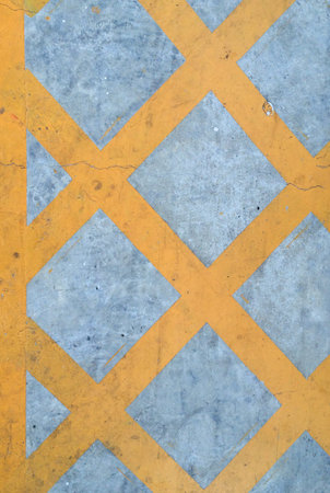 No Parking Yellow Cross Zone Top View. Yellow box junction Criss-Cross Yellow Lines Painted on The...