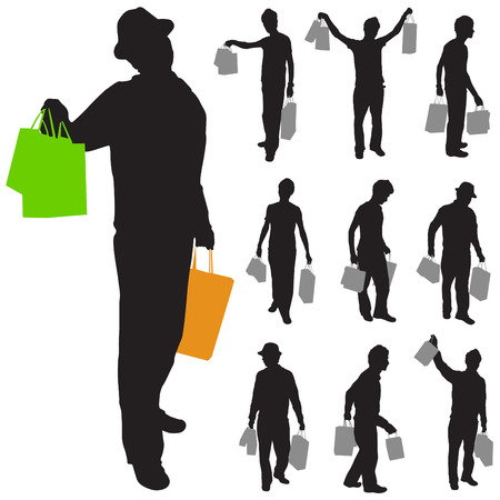 shopping man  のイラスト素材