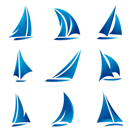sailboat symbol set のイラスト素材