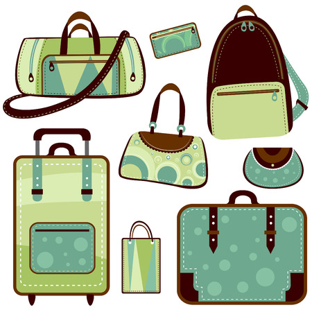 fashion bag and suitcaseのイラスト素材