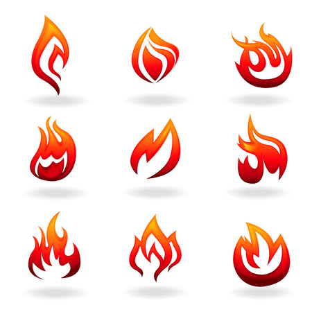 fire icon set のイラスト素材
