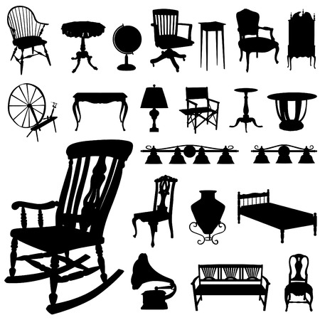 set of antique furniture のイラスト素材
