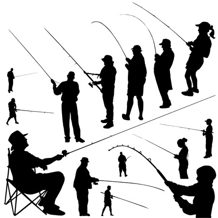 fishermen set のイラスト素材