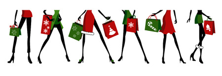 christmas shopping のイラスト素材