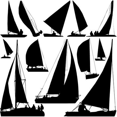 sailing boat race vector のイラスト素材