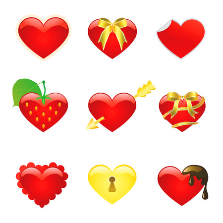 valentine heart vector のイラスト素材