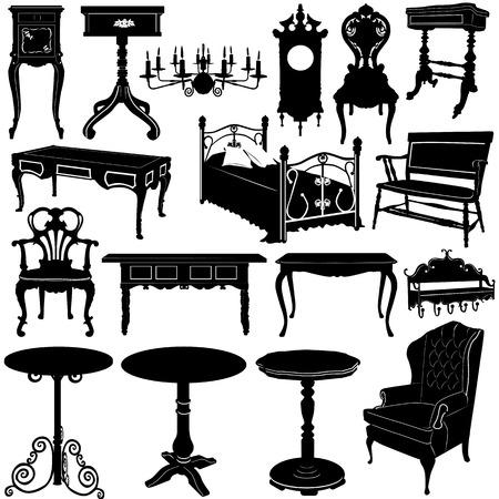 antique furniture vectorのイラスト素材