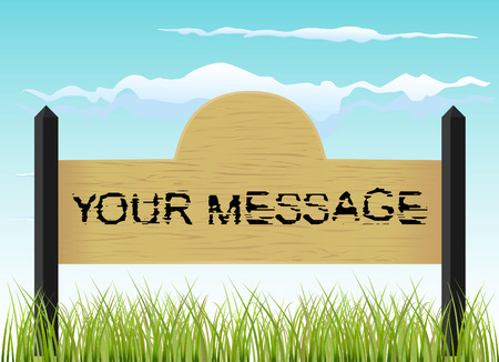 message  signs with nature scene のイラスト素材