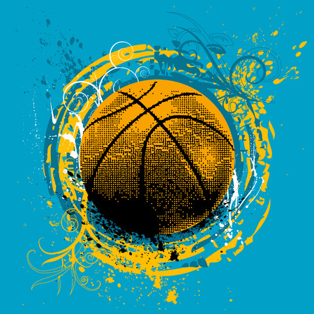 grunge basketballのイラスト素材