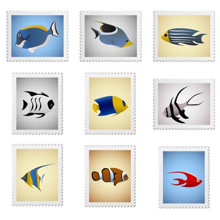 stamp (fish series) のイラスト素材