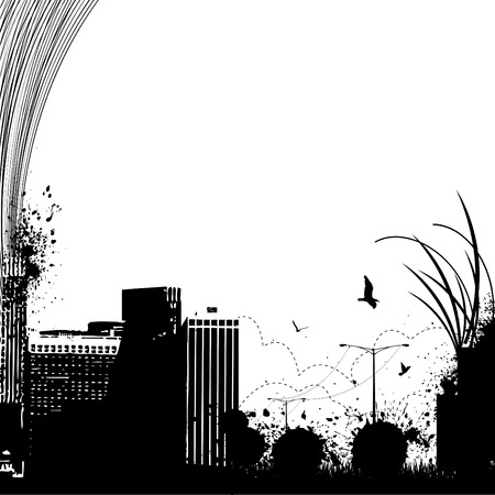 abstract grunge cityのイラスト素材