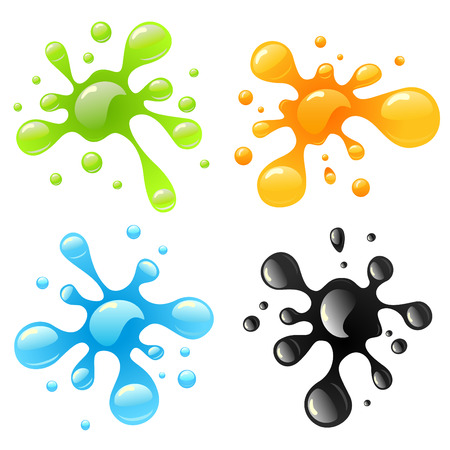 colorful splash set のイラスト素材