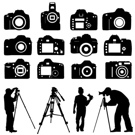 photographers and cameras のイラスト素材