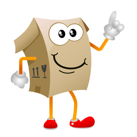 cardboard cartoon characterのイラスト素材