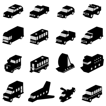 transportation set のイラスト素材