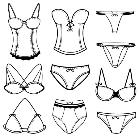 woman underwear のイラスト素材