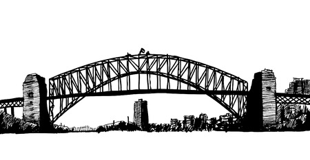 sydney bridge illustration のイラスト素材