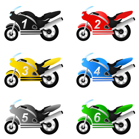 motorcycle set のイラスト素材