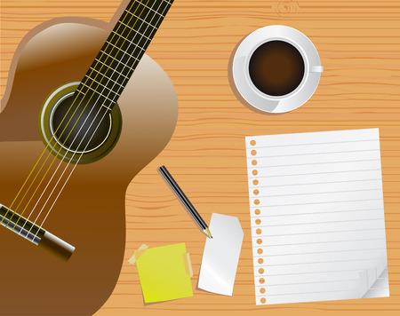 page and desk (music concept) のイラスト素材