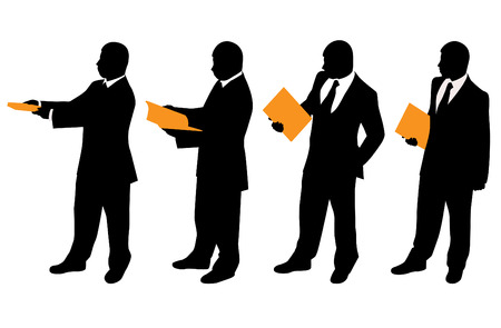 businessman with files (different positions) のイラスト素材