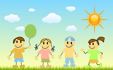 cartoon children vector のイラスト素材