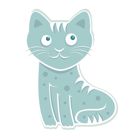 blue cute cat のイラスト素材