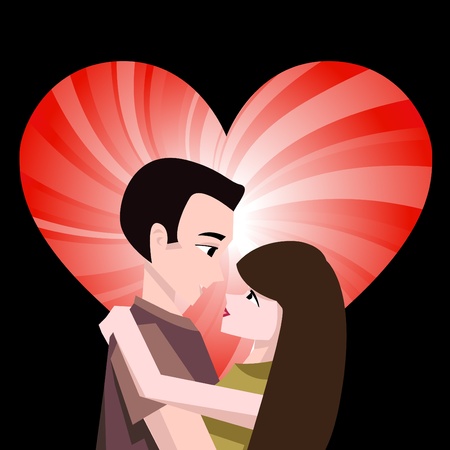 couple with heart のイラスト素材