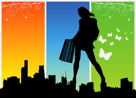 shopping women vector 2 のイラスト素材