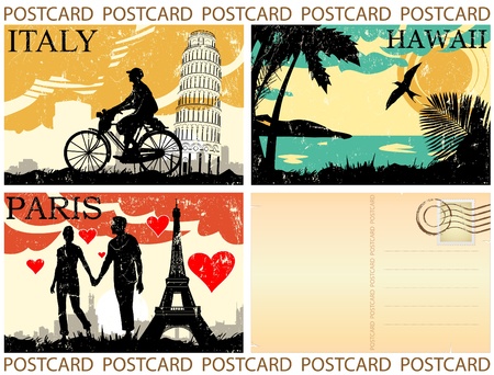 postcard great set vector のイラスト素材