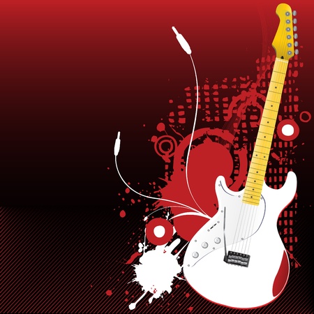 floral grunge guitar vector のイラスト素材