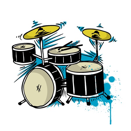 drum drawing のイラスト素材