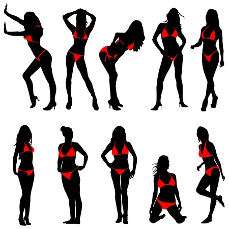 set of bikini woman のイラスト素材