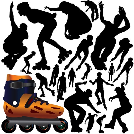 roller bladesのイラスト素材